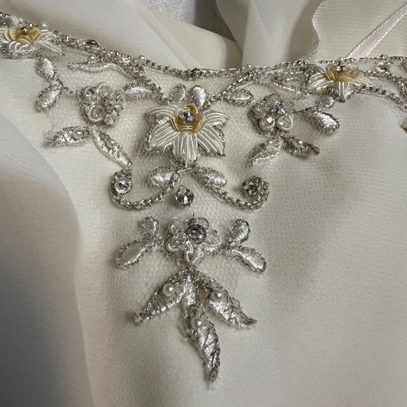 Jasmine Bridal Wedding Dress Size 8 Ivory Strapless Gown Beaded Embroidered Zip - Picture 6 of 15